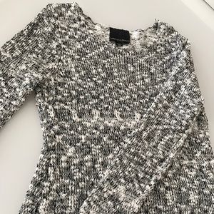 Black and white knitted sweater